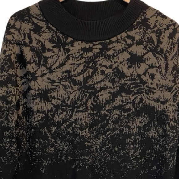 Athleta  Jacquard Crew Wool Sweater, Color Frosted Floral Charcoal Gray, Size XS - Picture 14 of 15